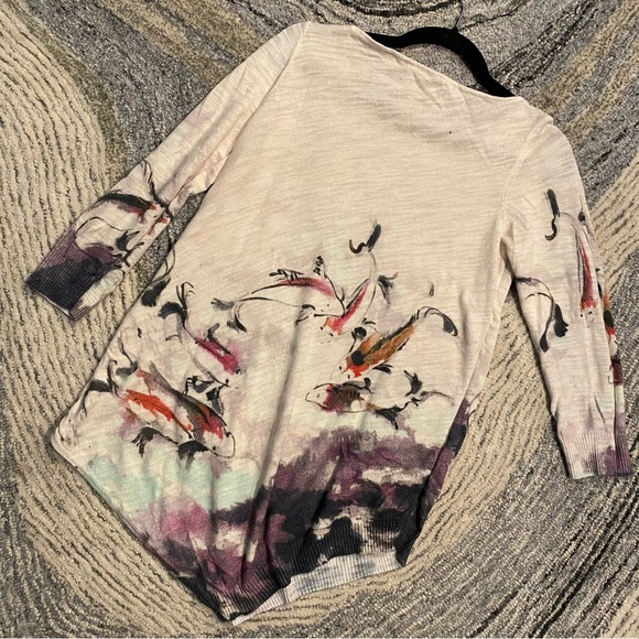 KNITTED + KNOTTED Watercolor Koi Sweater Top Tunic - Picture 4 of 6